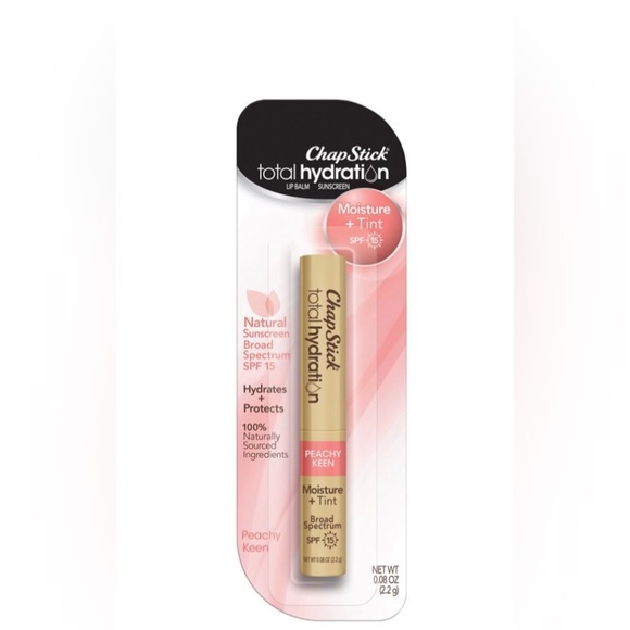 2pk ChapStick® Total Hydration Moisture + Tint SPF 15 peachy keen lip balms new - Picture 10 of 13
